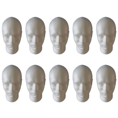 Abbildung von Bcowtte 10X Herren Peruecke Display Cosmetology Schaufensterpuppe Kopf Standmodell Foam White