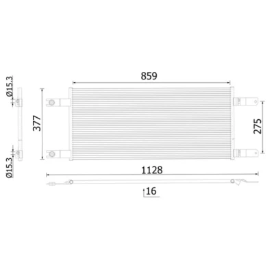Abbildung von MAHLE ORIGINAL AC 1034 000S Klimakondensator ohne Trockner 377