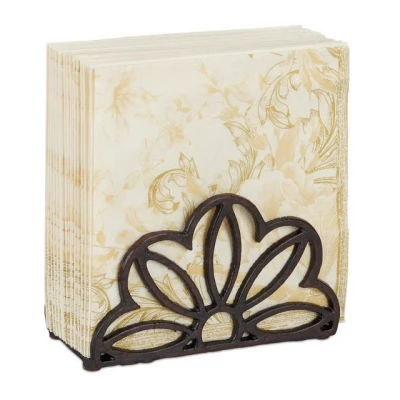 Abbildung von relaxdays Serviettenhalter Gusseisen Blume,