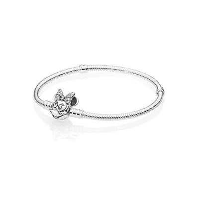 Abbildung von Pandora Minnie Mouse Snake Chain Armband, Damen, Größe: 17, Sterling silver