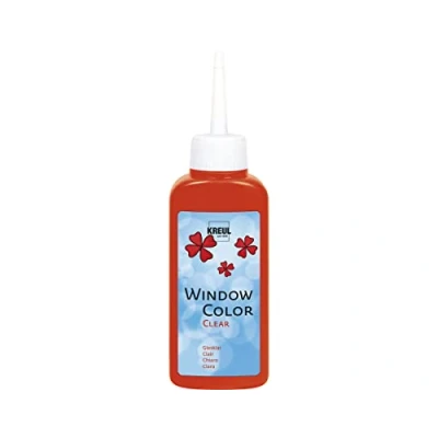 Abbildung von KREUL 40205 Window Color Clear rot 80 ml, Fenstermalfarbe auf Wasserbasis, mit glatter glasklarer Oberfläche, geeignet für Oberflächen wie Glas, Spiegel und Fliesen