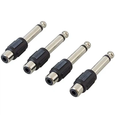 Abbildung von keepdrum ADA050 Audio Adapter Cinch Female auf Klinke 6,3mm 4 STÜCK