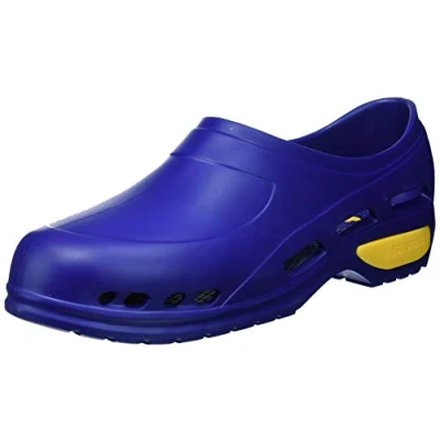 Abbildung von Gima Anatomische, rutschfeste, antistatische, ultraleichtgewichtige, belüftete, latexfreie professionelle Antischock Arbeitsschuhe, Blau, EU Größe 45, 1 Paar