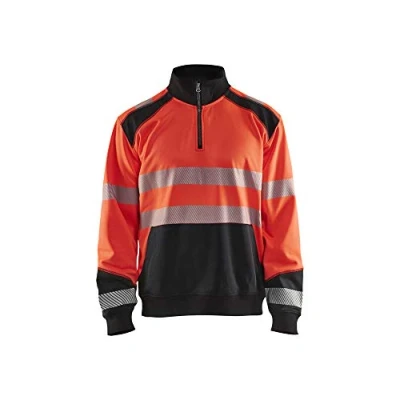 Abbildung von Blaklader 355625285599XXL Half Zip Sweatshirt, High Vis Rot/Schwarz, Größe XXL