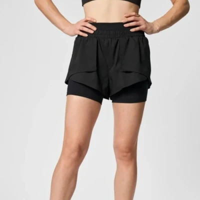 Abbildung von Girlfriend Collective Fallon Trail Shorts kurze Sporthose, Damen, Größe: Large, Black