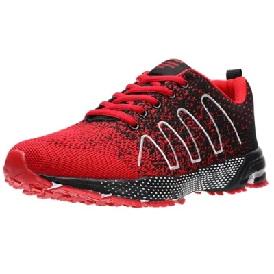 Abbildung von ASHION Turnschuhe Herren Sneaker Laufschuhe Sportschuhe Atmungsaktiv Leichte Straßenlaufschuhe,B Rot,40 EU