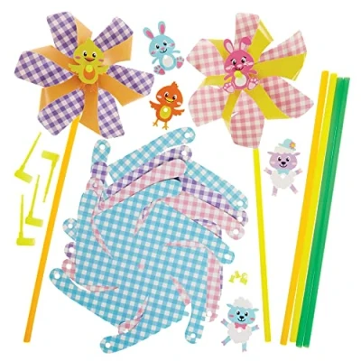 Abbildung von Baker Ross FX539 Oster Windmühlen Kits Packung mit 6, Bastelbausätze für Kinder