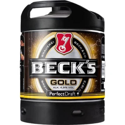 Abbildung von BECK&#039;S Gold Helles Lager Bier Perfect Draft (1 x 6l) MEHRWEG Fassbier