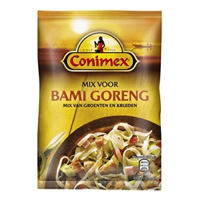 Abbildung von Conimex Mix Voor Bami Goreng Mischung aus Gemüse und Gewürzen zur Zubereitung von Origin Holland 43 Gramm