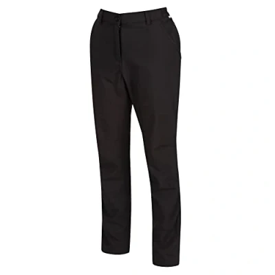 Abbildung von Regatta Damen Fenton Water Repellent and Wind Resistant Softshell Short Leg Hose, Schwarz, Größe 38