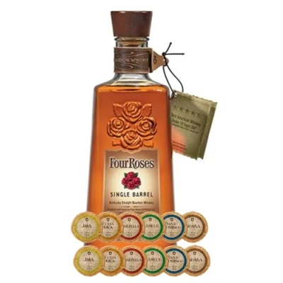 Abbildung von Four Roses Single Barrel Kentucky Straight Bourbon Whiskey + 12 Edelschokoladen in 6 Sorten