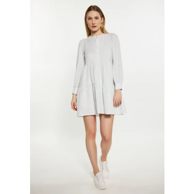 Abbildung von DREIMASTER Maritim Damen Kleid S / Helles Blau Off White 96% Baumwolle 4% Polyester