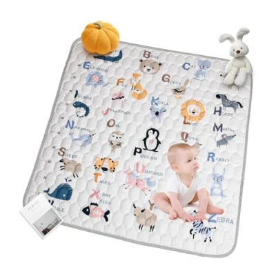Abbildung von Zaxiva Krabbelmatte Baby, Faltbare Spielmatte 127x127cm, Rutschfest &amp; Schadstofffrei, Krabbeldecke für Maschinenwaschbar, Weiche Kinder Innen/Außen, Ideal Babys Erste Schritte
