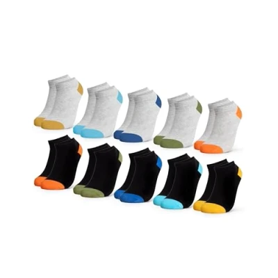 Abbildung von Occulto Mädchen &amp; Jungen Sneaker Socken 10er Pack (Modell: Piccolo) 23 26 Grau Schwarz