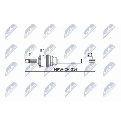 Abbildung von NTY NPW CH 016 Antriebswelle Vorderachse rechts 1018 JEEP: GRAND CHEROKEE 2