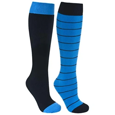 Abbildung von Trespass Toppy Skisocken (2 Paar pro Packung) für Herren, Mehrfarbig (Black/ultramarine), 37 45 (Herstellergröße:4/11)