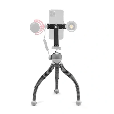 Abbildung von JOBY PodZilla Large Kit, Flexibles Stativ mit GripTight 360 Handyhalterung, Phone von den GorillaPod Entwicklern, kompatible iPhone, Smartphones, Action Cam, Geräte bis zu 2,5 kg, Grau