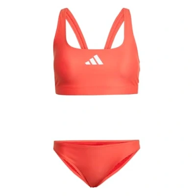 Abbildung von adidas Performance 3STRIPES Vback SET Bikini, Damen, Größe: 48, Semi lucid red white