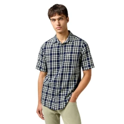 Abbildung von Wrangler Short Sleeve Regular FIT Hemd, Herren, Größe: XL, Crepe indigo