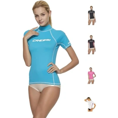 Abbildung von Cressi Damen Rash Guard Kurzarm, UV Schutz UPF 50+, Aquamarin, L/4 (42)
