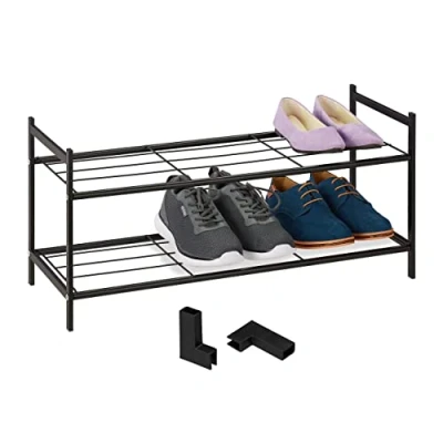 Abbildung von relaxdays Schuhregal Metall stapelbar, Schwarz