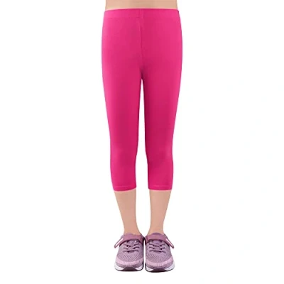 Abbildung von L&amp;K II Kinder Mädchen Leggings 3/4 Hose Capri aus Baumwolle Schulkleidung 146 152 2723 Rosa
