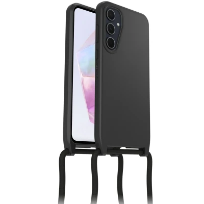 Abbildung von Samsung Galaxy A35 Hülle Kunststoff OtterBox mit Band/Hard Case/Backcover Handyhülle Schwarz Shockproof/Stoßfest