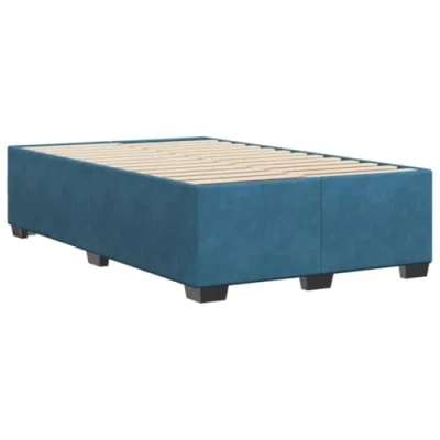 Abbildung von vidaXL Bettgestell, Bettrahmen mit Lattenrost, Polsterbett Bett für Schlafzimmer, Doppelbett Schlafzimmerbett, Blau 120x190cm Samt