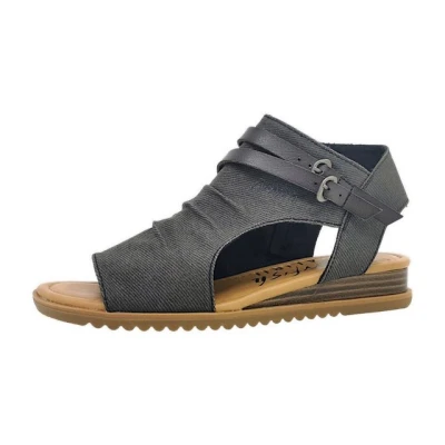Abbildung von Blowfish Malibu Riemensandalette, Damen, Größe: 38, Washed black denim Schuhe