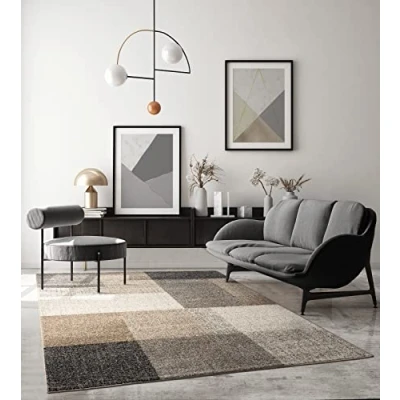 Abbildung von the carpet Teppich &quot;Thales 6101&quot;, rechteckig, moderner dichter Wohnzimmer Konturenschnitt