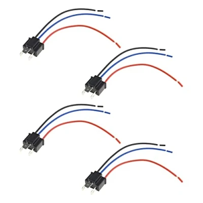 Abbildung von ECSiNG 4 Stück H4 Männlich Scheinwerferstecker Adapter mit Kabelbaum für HB2 9003 Stecker 3 Pin Scheinwerferbirne Verlängerungsstecker