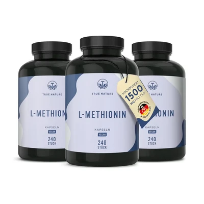 Abbildung von L Methionin 1080 Kapseln Vegan TRUE NATURE 3x360 St