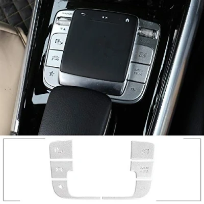Abbildung von Auto Mittelkonsolen mit Tastenaufklebern für Benz A B Klasse W177 W247 GLB X247 GLA X156 CLA W118 2020 Zubehör