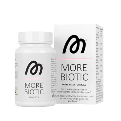 Abbildung von MORE Biotic, 30 Kapseln, für Darmflora und Vaginalflora, klinisch studierte Bakterienstämme, 32 Mrd. Bakterien pro Kapsel, vegan