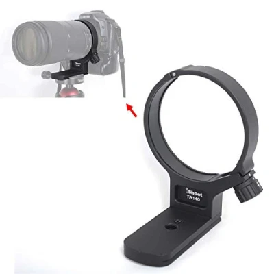 Abbildung von iShoot Stativschelle Stativring Objektiv Montage Stativ Halterungsring Halterung Stützring für Tamron 100 400mm f/4.56.3 Di VC USD (A035), unten ist Arca Swiss Fit Kameraplatte Schnellwechselplatte