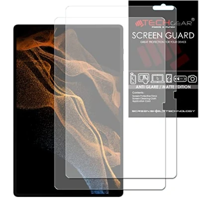 Abbildung von TECHGEAR 2 Stück Anti Glare Matt Displayfolie Kompatibel mit Samsung Galaxy Tab S8 Ultra 14,6 Zoll, Displayfolie, Matte Blendschutz Schutz Folie für 2022 (SM X900 / SM X906)