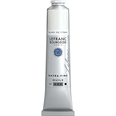 Abbildung von Lefranc Bourgeois 405155 extra feine Ölfarbe in Künstlerqualität aus hochwertigen Pigmenten, lebendige Farben, hohe Lichtechtheit, 200ml Tube Titanweiss