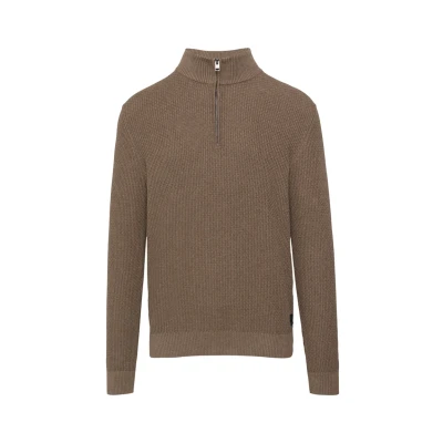 Abbildung von s.Oliver MIT LOGO Stickerei Strickpullover, Herren, Größe: Small, Hellbraun