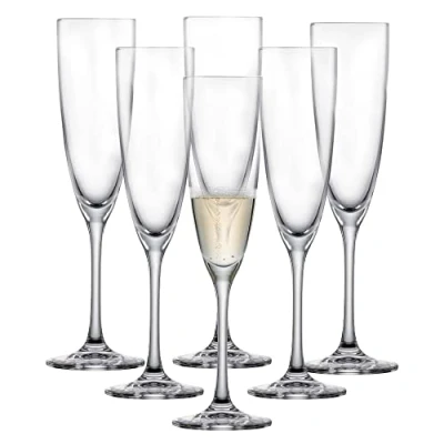 Abbildung von SCHOTT ZWIESEL Sektglas Classico (6er Set), klassische Champagner Gläser mit Moussierpunkt, spülmaschinenfeste Tritan Kristallgläser, Made in Germany (Art. Nr. 123657)
