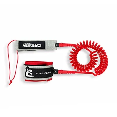 Abbildung von Cressi Unisex Adult Sup Coiled Leash 10&#039; 300 cm Spiralknöchelleine für SUPs, Grau/Rot, 25