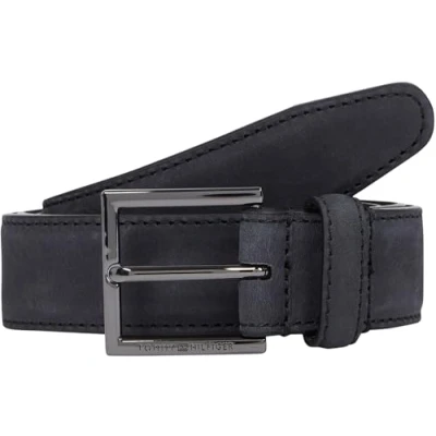 Abbildung von Tommy Hilfiger Herren Gürtel Hudson Nubuck 3,0 cm Ledergürtel, Schwarz (Black), 115