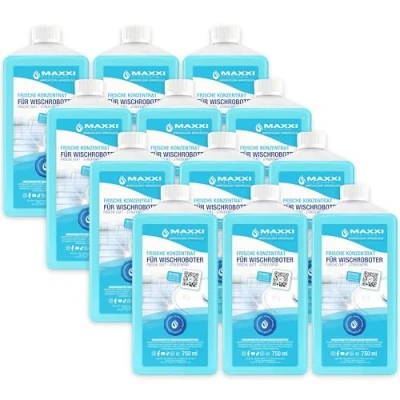 Abbildung von Maxxi Clean 12x 750 ml Bodenreiniger mit Frische Duft geeignet für alle Wischroboter Universal Reiniger Konzentrat Wischflüssigkeit Boden, Parkett, Fliesen Saugwischer Reinigungsmittel