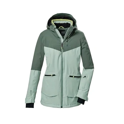 Abbildung von killtec Damen Skijacke/Funktionsjacke mit Kapuze, Schneefang und Unterarmventilation KSW 40 WMN SKI JCKT, hell stahlmint, 38, 41973 000
