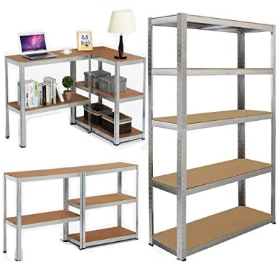 Abbildung von Royalswill 200x100x50cm Lagerregal Schwerlastregal Regal Kellerregal, bis 875 kg belastbar, MDF Platten Regale, Verstellbare Steckregal Stahlgestell, Werkstattregal Werkbank Garagenregal, Verzinkt
