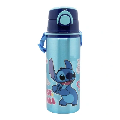 Abbildung von Lilo &amp; Stitch Trinkflasche 730 ml Aluminiumflasche mit Strohhalm Gurt