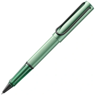 Abbildung von Lamy AL star sage Tintenroller leichter Stift mit transparenten, ergonomischen Griff &amp; Strichbreite M Gehäuse aus Aluminium Tintenrollermine 63 in schwarz