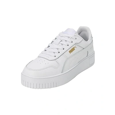 Abbildung von Puma Carina Street Sneakers Damen Schuhe Mit Plain White/Gold Größe: 38