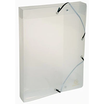 Abbildung von Exacompta 5972E 1 Abheftbox mit Gummibändern Crystal aus Polypropylen Rücken 4 cm Maße 25 x 33 für Dokumente im Format A4 Farbe wird montiert geliefert