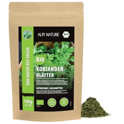 Abbildung von Bio Korianderblätter (100g), getrocknet, Korianderblatt aus kontrolliert biologischem Anbau, Koriander Blätter 100% natürlich, ohne Zusätze