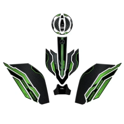 Abbildung von Resin Bike Kit Aufkleber Motorrad Kompatibel Mit Kawasaki Z650 2024. Schutz Tank Schutzfolie vor Stößen und Kratzern. Aufklebersatz 3D Harzklebstoff Stickers Made in Italy